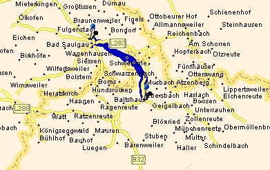 Anfahrt aus Richtung Altshausen, Aulendorf, Bad, Schussenried, Saulgau, Waldsee, Ostrach, Ravensburg, Biberach, Sigmaringen